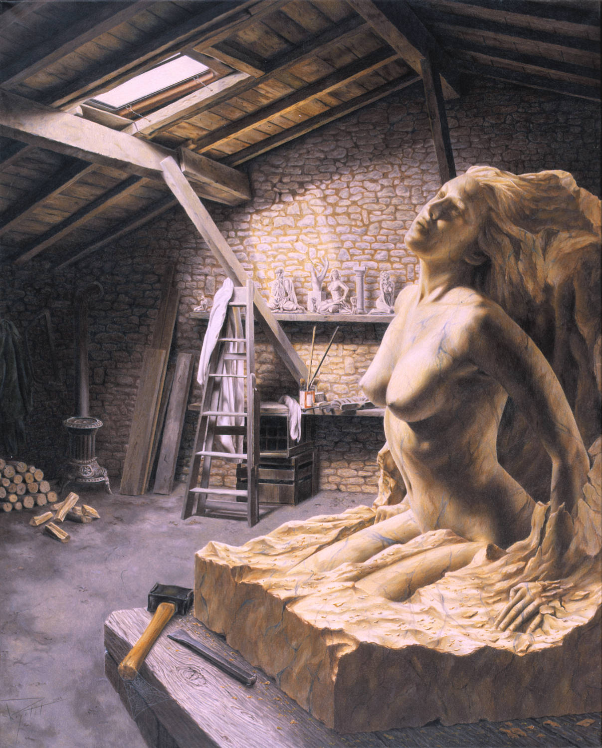 crayon de couleur étape par étape tableau fini